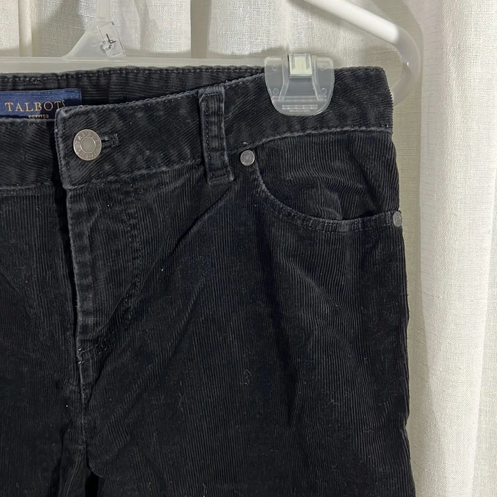 Women’s Petite Size 10 Black Boot Cut Corduroy Pants - Picture 2 of 6